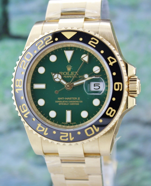 (image for) UNWORN ROLEX 18K SOLID GOLD GMT MASTER II PERPETUAL DATE / 116718 LN